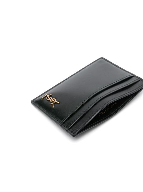 Tiny cassandre card holder in shiny leather SAINT LAURENT | 60760302G0W1000